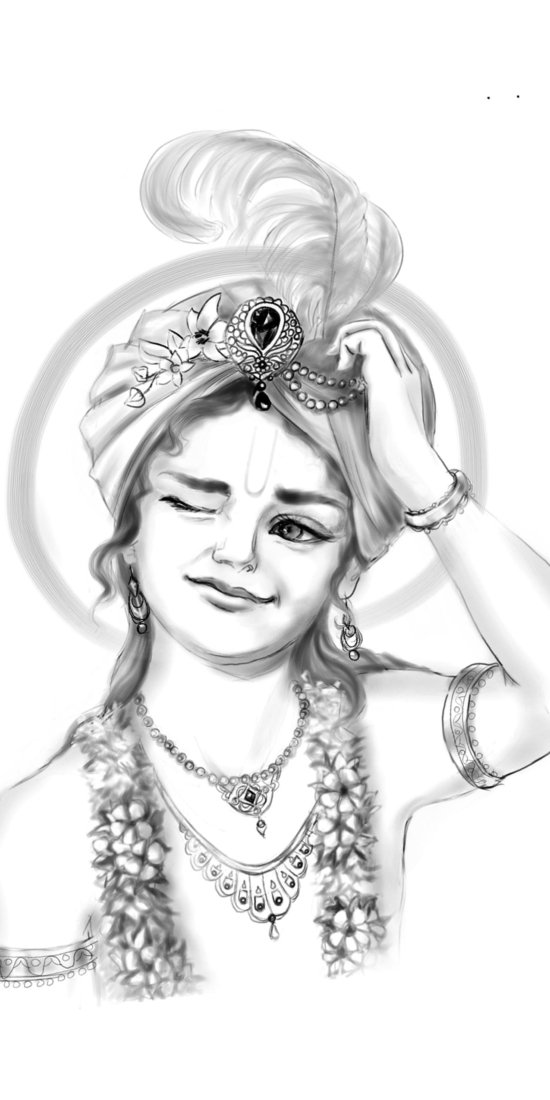 Balaram Pondering Over Krishna's Amazing Deeds