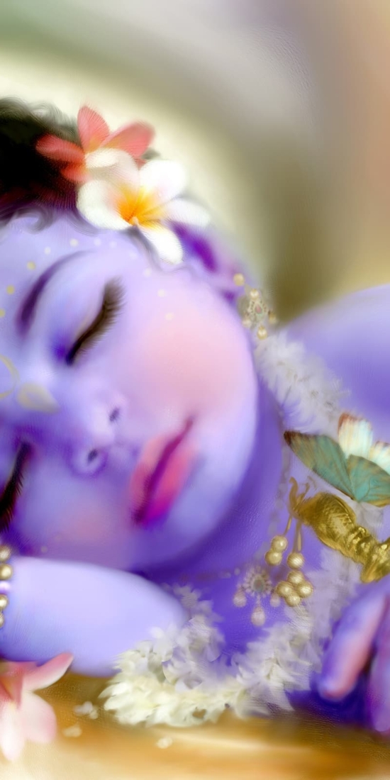 Sleeping baby Krishna