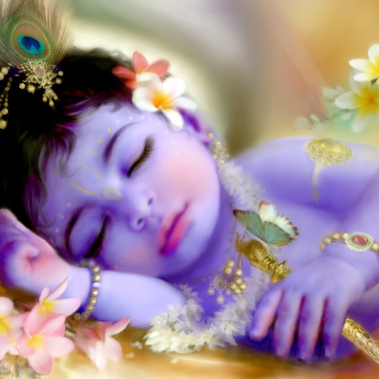 Sleeping baby Krishna